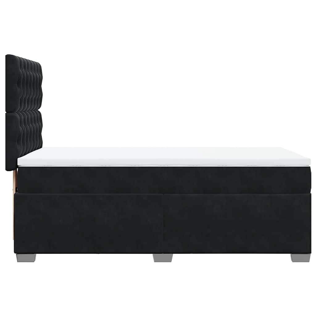 vidaXL Κρεβάτι Boxspring με Στρώμα Μαύρο 90x190 εκ. Βελούδινο