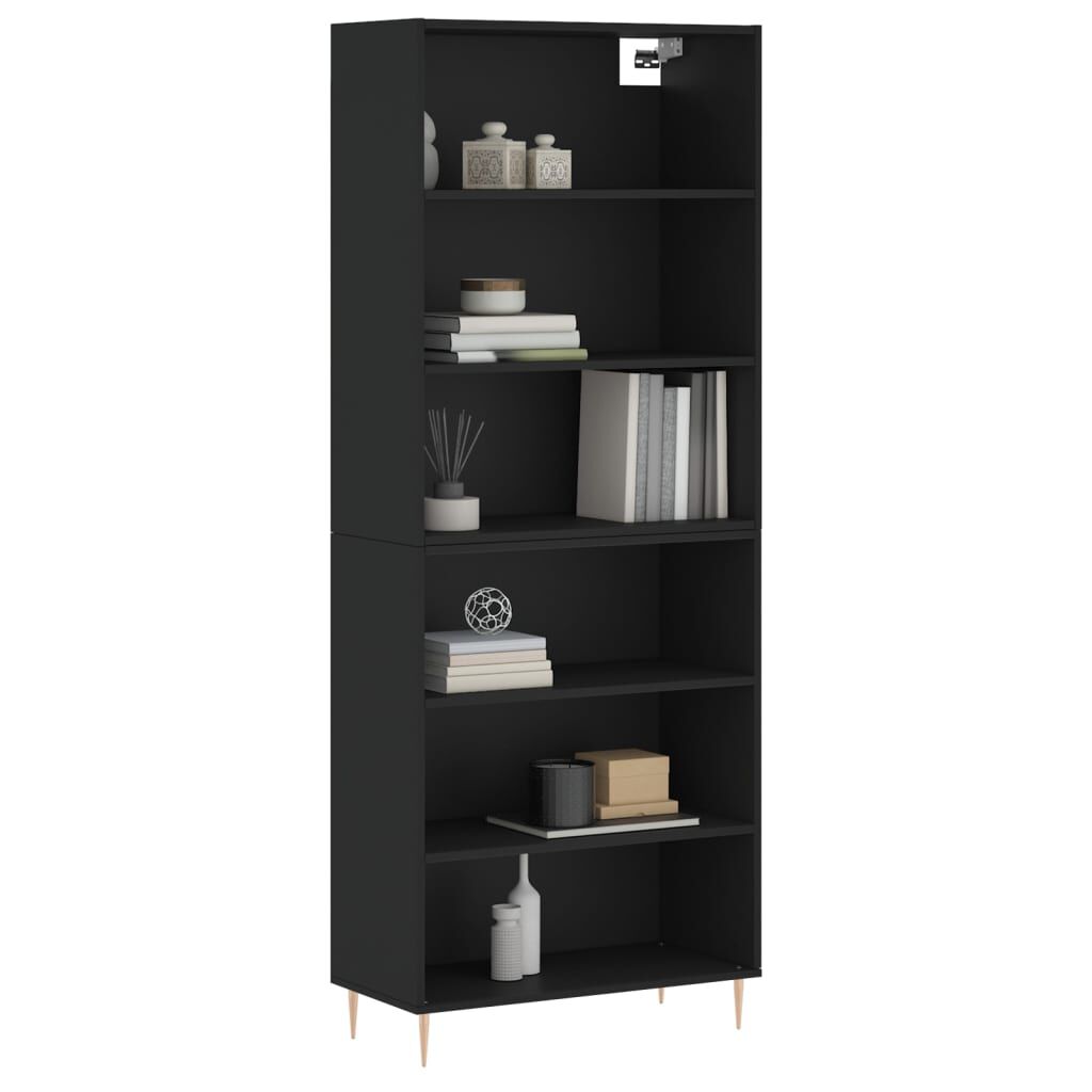 vidaXL Ντουλάπι Μαύρο 69,5x32,5x180 εκ. Επεξεργασμένο Ξύλο