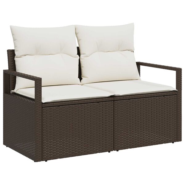 vidaXL Σετ Καναπέ Κήπου 4 pcs Καφέ Πολυ ράταν