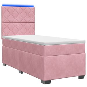 vidaXL &Kappa;&rho;&epsilon;&beta;ά&tau;&iota; box spring &mu;&epsilon; &sigma;&tau;&rho;ώ&mu;&alpha; &Rho;&omicron;&zeta; 90 x 200 cm &Beta;&epsilon;&lambda;&omicron;ύ&delta;&omicron;