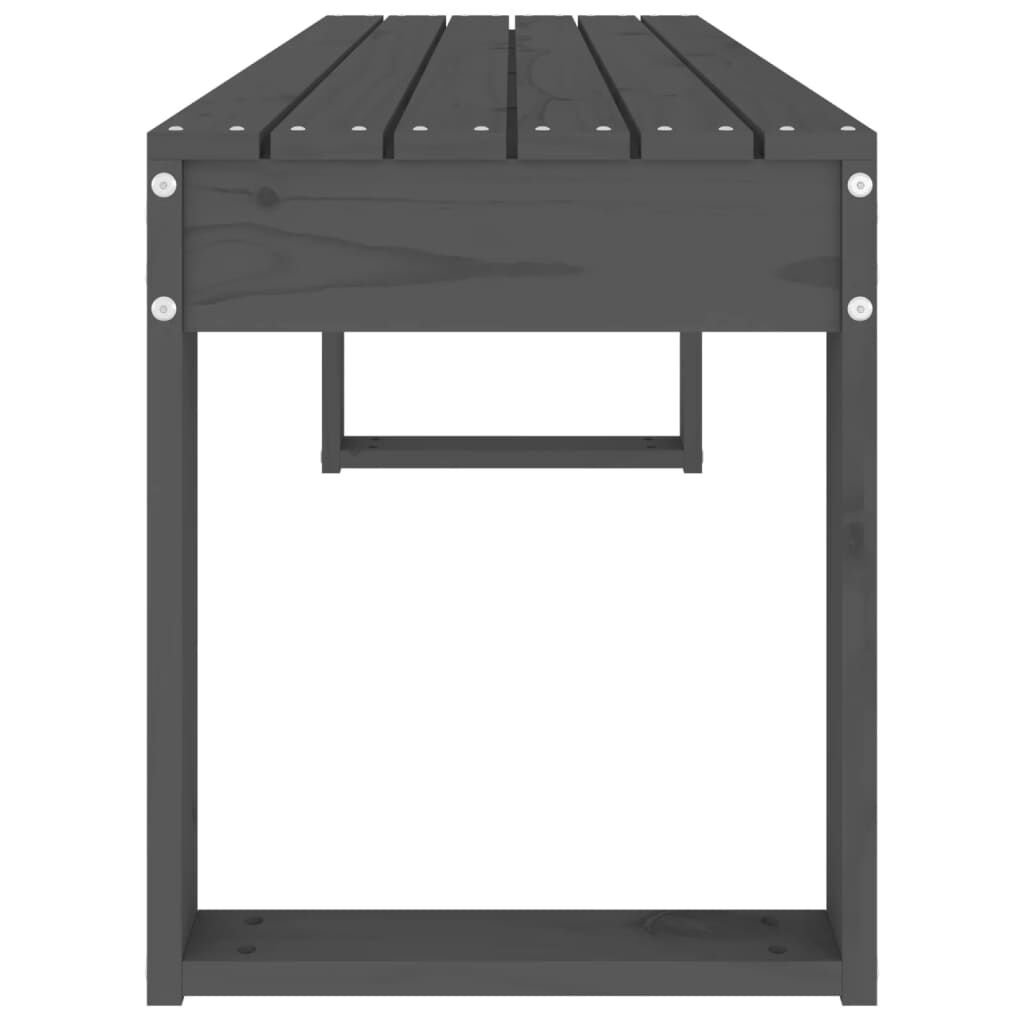 vidaXL Παγκάκι Κήπου Γκρι 110 x 38 x 45 εκ. από Μασίφ Ξύλο Πεύκου