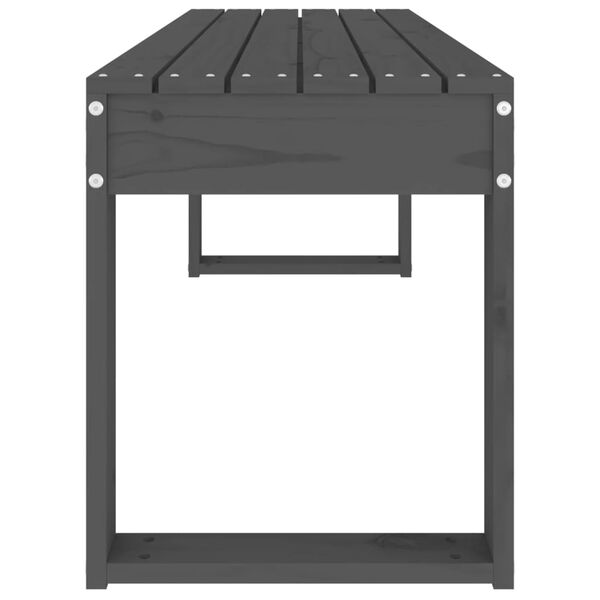 vidaXL Παγκάκι Κήπου Γκρι 110 x 38 x 45 εκ. από Μασίφ Ξύλο Πεύκου