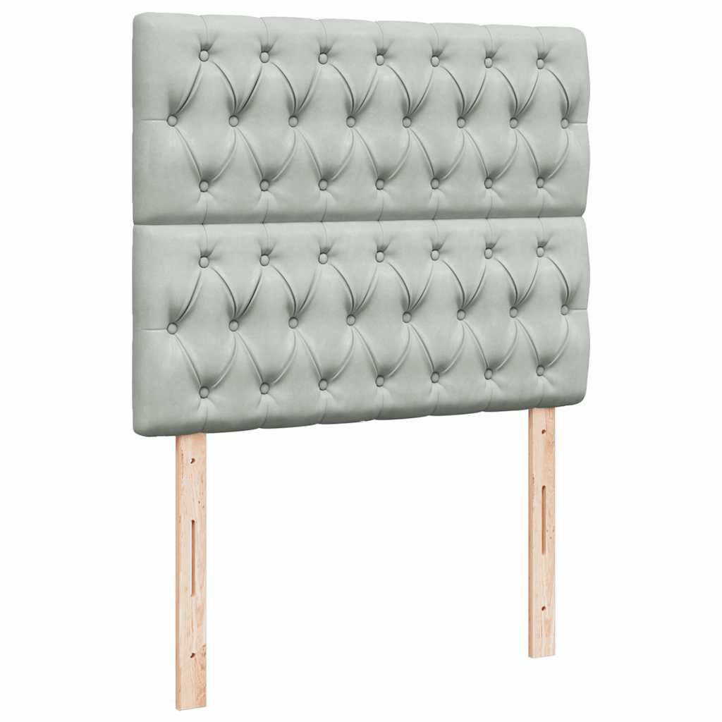 vidaXL Κρεβάτι Boxspring με Στρώμα Ανοιχτό Γκρι 120x190 εκ. Βελούδινο