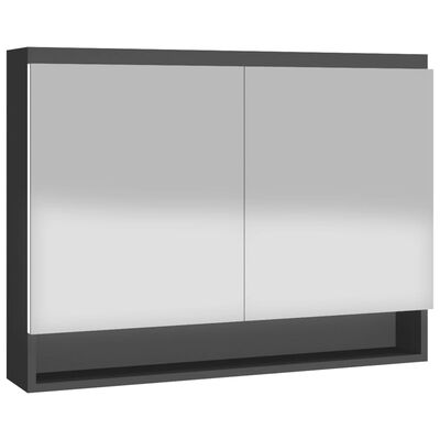vidaXL Ντουλάπι Μπάνιου με Καθρέφτη 80x15x60 εκ. Ανθρακί από MDF