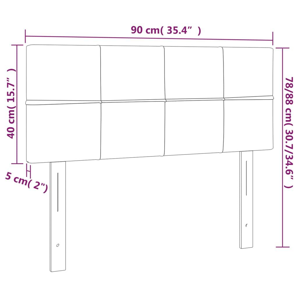 vidaXL Κεφαλάρι Κρεβατιού Μαύρο 90x5x78/88 εκ. Υφασμάτινο