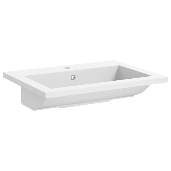 vidaXL Νιπτήρας Λευκός 600 x 450 x 120 χιλ. Γρανιτένιος
