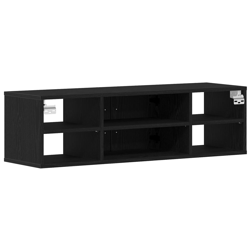 vidaXL Επιτοίχια Ράφα Μαύρη Δρυς 140x41x75 εκ. Επεξεργασμένο Ξύλο