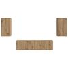 vidaXL &Sigma;&epsilon;&tau; &epsilon;&pi;ί&pi;&lambda;&omicron;&upsilon; &tau;&eta;&lambda;&epsilon;ό&rho;&alpha;&sigma;&eta;&sigmaf; 4 pcs Artisan Oak &Epsilon;&pi;&epsilon;&xi;&epsilon;&rho;&gamma;&alpha;&sigma;&mu;έ&nu;&omicron; &xi;ύ&lambda;&omicron;