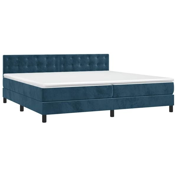 vidaXL &Kappa;&rho;&epsilon;&beta;ά&tau;&iota; Boxspring &mu;&epsilon; &Sigma;&tau;&rho;ώ&mu;&alpha; & LED &Sigma;&kappa;. &Mu;&pi;&lambda;&epsilon; 200x200&epsilon;&kappa;. &Beta;&epsilon;&lambda;&omicron;ύ&delta;&iota;&nu;&omicron;