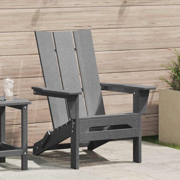 vidaXL Πτυσσόμενη Καρέκλα Adirondack Ανοιχτό γκρι 74.5 x 80.5 x 90 εκ.