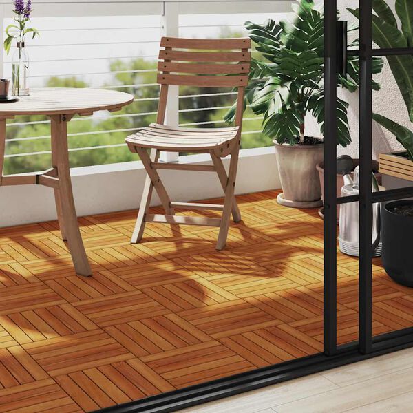 Πλακάκια Deck 10 τεμ. Κάθετο Σχέδιο 30 x 30 εκ. από Ξύλο Ακακίας
