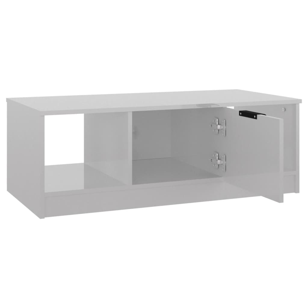 vidaXL Τραπεζάκι Σαλονιού Γυαλ. Λευκό 102x50x36 εκ. Επεξεργ. Ξύλο