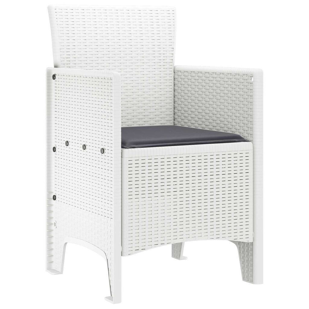 vidaXL Καρέκλα Κήπου 4 pcs Λευκό 53 x 49 x 85 εκ. PP