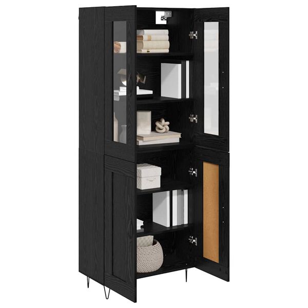 vidaXL Highboard &Mu;&alpha;ύ&rho;&eta; &Omicron;&xi;&upsilon;ά 69,5 x 34 x 90 &epsilon;&kappa;. &Epsilon;&pi;&epsilon;&xi;&epsilon;&rho;&gamma;&alpha;&sigma;&mu;έ&nu;&omicron; &xi;ύ&lambda;&omicron;