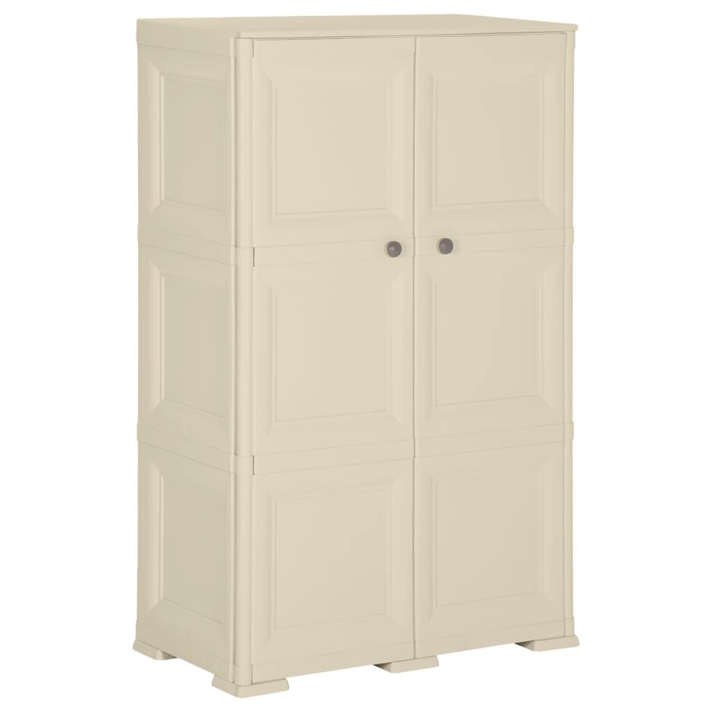 vidaXL Πλαστικό Ντουλάπι Angora Λευκό 79 x 43 x 125εκ. με Σχέδιο Ξύλου