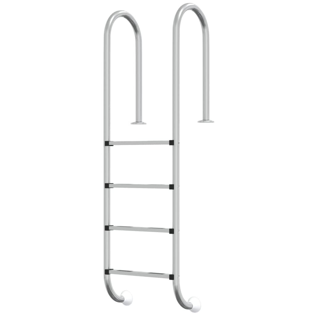 vidaXL Σκάλα Πισίνας 54 x 38 x 184,5 εκ. από Ανοξείδωτο Ατσάλι 304