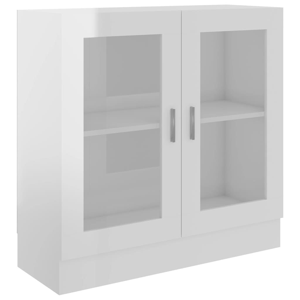 vidaXL Βιτρίνα Γυαλιστερό Λευκό 82,5 x 30,5 x 80 εκ. Επεξ. Ξύλο