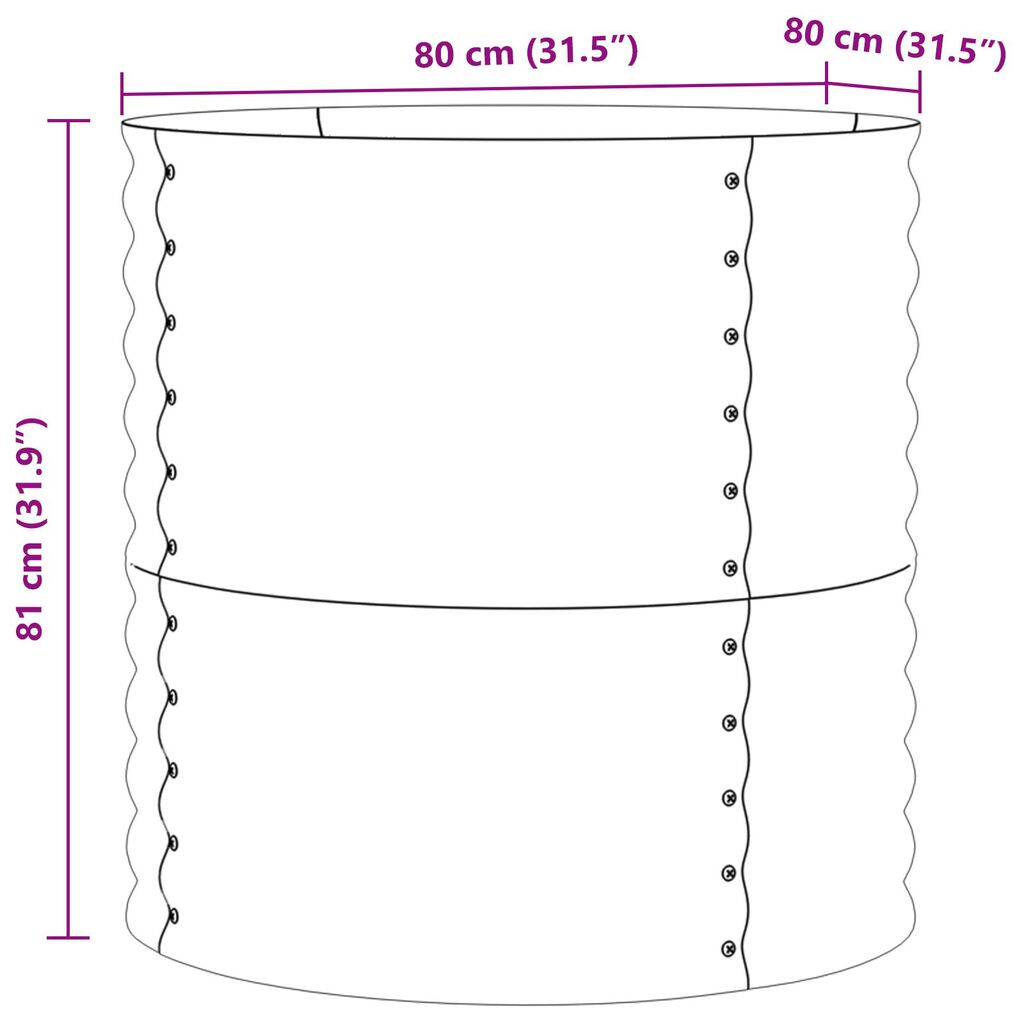 vidaXL Υψηλό Κρεβάτι Κήπου Πράσινο 80x80x81 εκ. από Γαλβανισμένο Χάλυβα