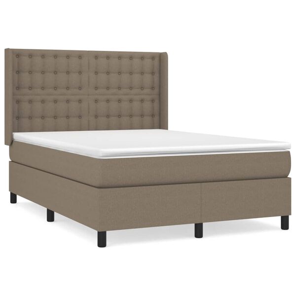 vidaXL &Kappa;&rho;&epsilon;&beta;ά&tau;&iota; Boxspring &mu;&epsilon; &Sigma;&tau;&rho;ώ&mu;&alpha; Taupe 140x200 &epsilon;&kappa;. &Upsilon;&phi;&alpha;&sigma;&mu;ά&tau;&iota;&nu;&omicron;