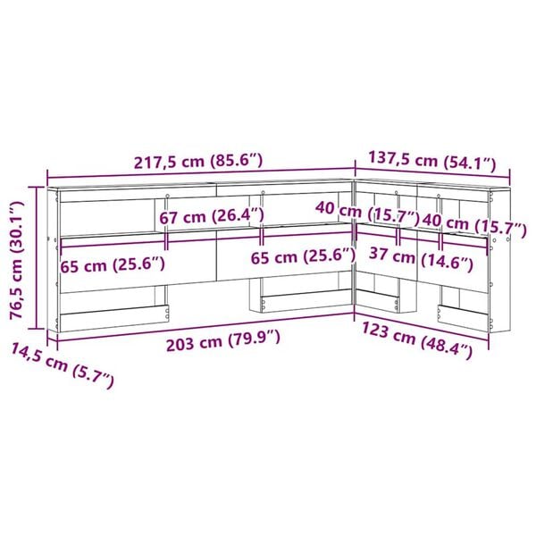 vidaXL Κεφαλάρι Αποθήκης με ράφι Λευκό 120 cm Επεξεργασμένο ξύλο