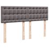 vidaXL Κρεβάτι Boxspring με Στρώμα Γκρι 140x200εκ. από Συνθετικό Δέρμα