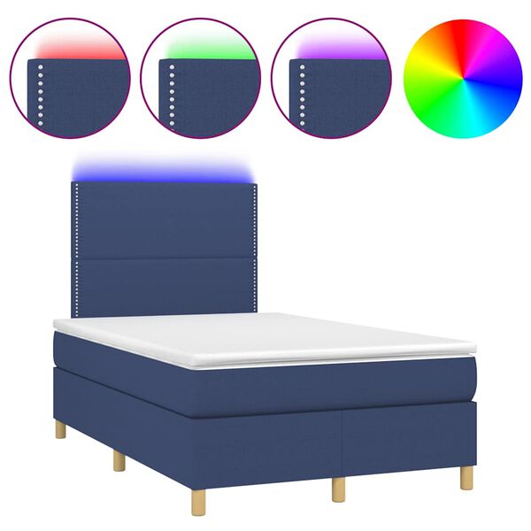 vidaXL &Kappa;&rho;&epsilon;&beta;ά&tau;&iota; Boxspring &mu;&epsilon; &Sigma;&tau;&rho;ώ&mu;&alpha; & LED &Mu;&pi;&lambda;&epsilon; 120x190&epsilon;&kappa;. &Upsilon;&phi;&alpha;&sigma;&mu;ά&tau;&iota;&nu;&omicron;