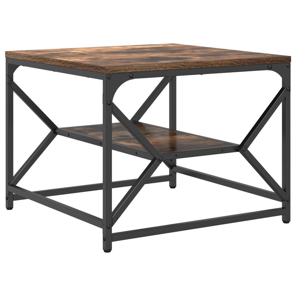 vidaXL Τραπέζι Καφέ με Ράφι από Καπνιστή Δρυ 51x50x40 εκ. Φτιαγμένο από Ξύλο