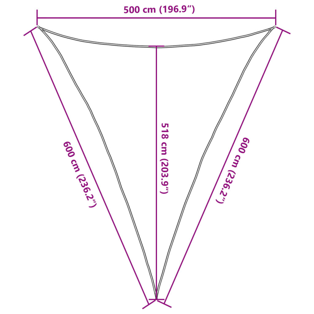 vidaXL Πανί Σκίασης Λευκό 5 x 6 x 6 μ. από HDPE 160 γρ./μ²