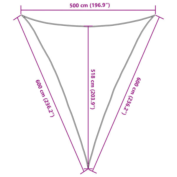 vidaXL Πανί Σκίασης Λευκό 5 x 6 x 6 μ. από HDPE 160 γρ./μ²