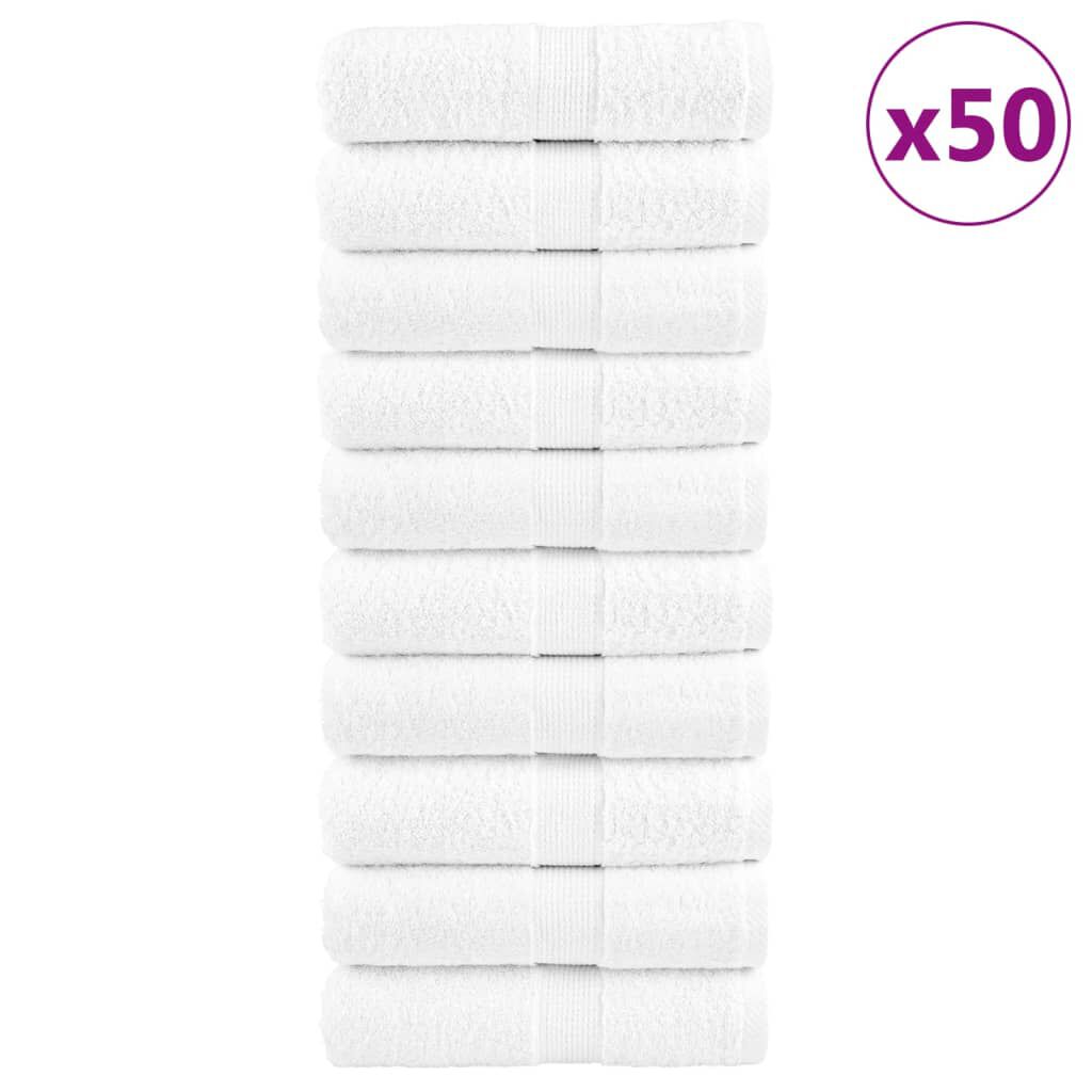 vidaXL Πετσέτες Επισ. Premium SOLUND 50 Τεμ. Λευκές 30x50εκ 600γρ/μ²