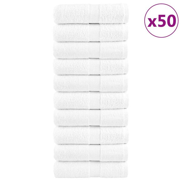 vidaXL Πετσέτες Επισ. Premium SOLUND 50 Τεμ. Λευκές 30x50εκ 600γρ/μ²