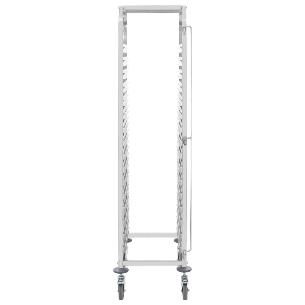 vidaXL Τρόλεϊ Μεταφοράς για 16 Δίσκους 38x55x163 εκ. Ανοξείδωτο Ατσάλι