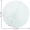 vidaXL Επιφάνεια Τραπεζιού Λευκή Ø40 x 0,8 εκ. Ψημ. Γυαλί Μαρμ. Σχέδιο