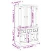 vidaXL Βιτρίνα Corona Λευκή 112 x 43 x 196 εκ. από Μασίφ Ξύλο Πεύκου