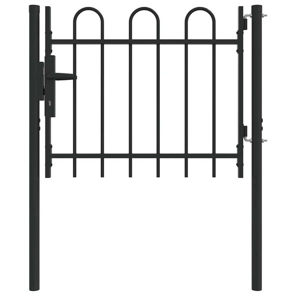 vidaXL Πύλη Φράχτη Γκρι 100 x 75 cm Χάλυβας με Επικάλυψη Πούδρας