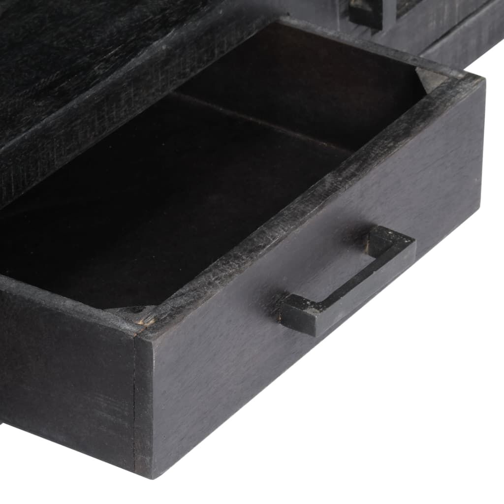 vidaXL Έπιπλο Τηλεόρασης Μαύρο 118 x 30 x 40 εκ. από Μασίφ Ξύλο Μάνγκο