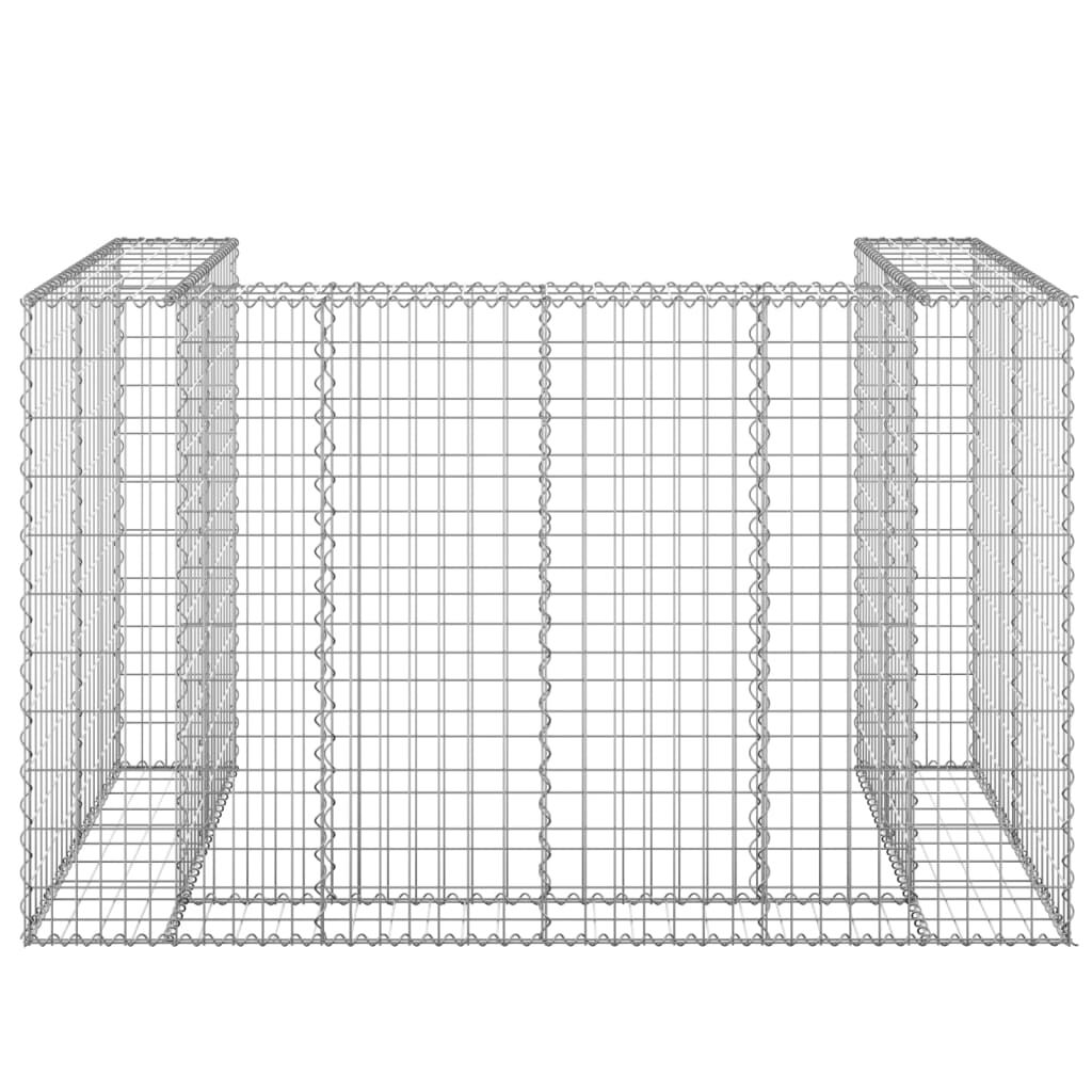 vidaXL Συρματοκιβώτιο Τοίχος για Κάδους 180x100x110 εκ Γαλβαν. Χάλυβας