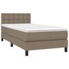 vidaXL &Kappa;&rho;&epsilon;&beta;ά&tau;&iota; Boxspring &mu;&epsilon; &Sigma;&tau;&rho;ώ&mu;&alpha; & LED Taupe 100x200 &epsilon;&kappa;. &Upsilon;&phi;&alpha;&sigma;&mu;ά&tau;&iota;&nu;&omicron;