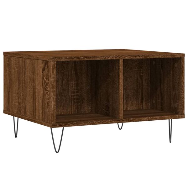 vidaXL Τραπεζάκι Σαλονιού Καφέ Δρυς 60x50x36,5 εκ. Επεξεργασμένο Ξύλο