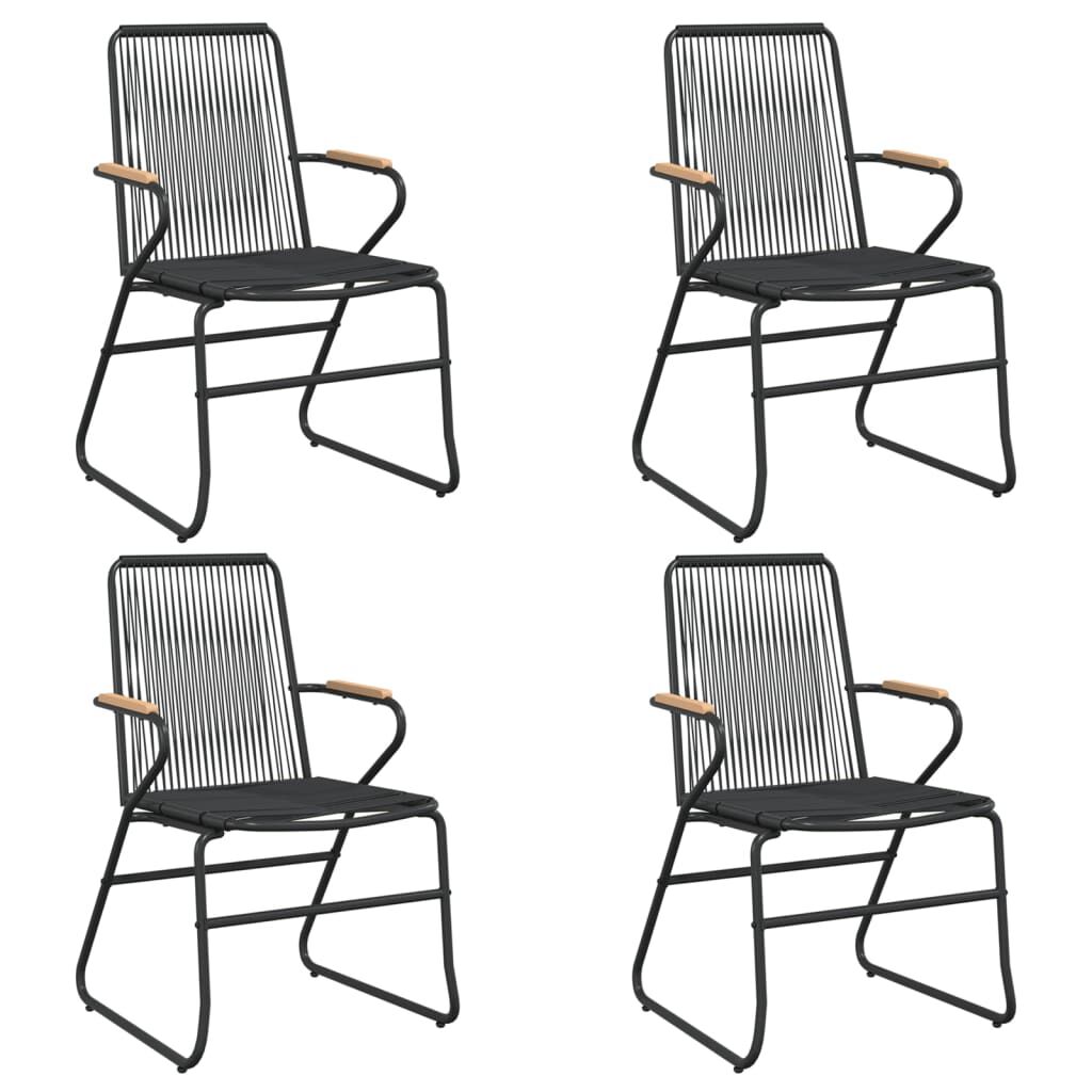 vidaXL Καρέκλες Κήπου 4 τεμ. Μαύρες 58 x 59 x 85,5 εκ. Ρατάν PVC