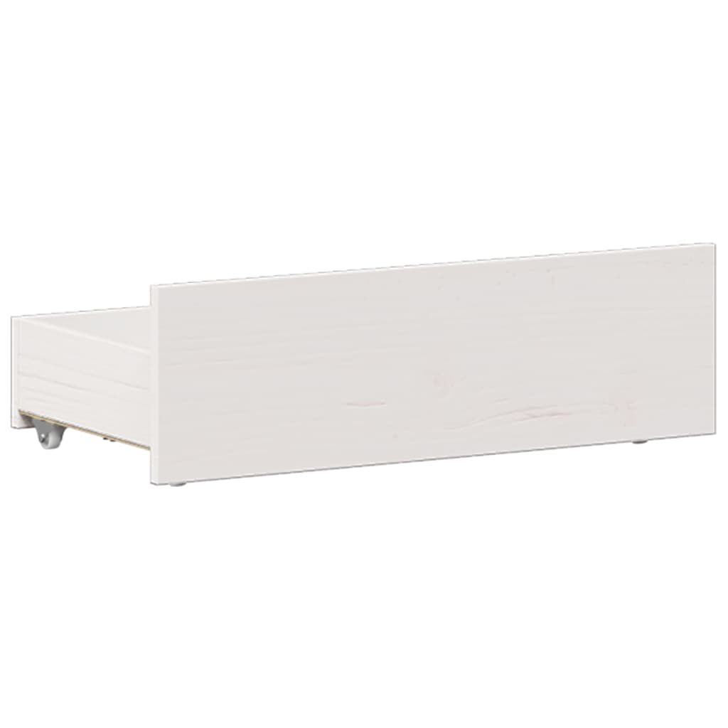 vidaXL Κρεβάτι Βιβλιοθήκη Χωρίς Στρώμα Λευκό 75x190 εκ Μασίφ Πεύκο