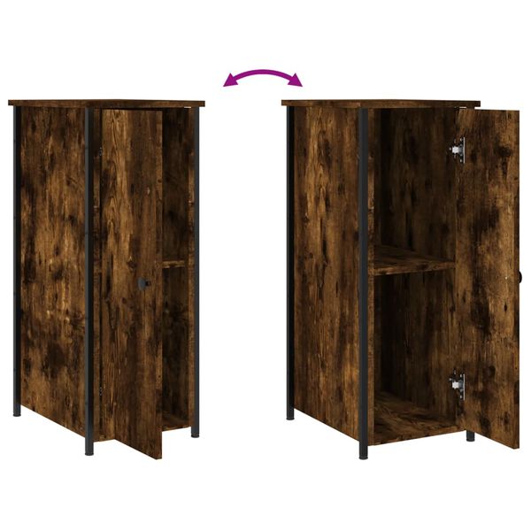 vidaXL Κομοδίνο Καπνιστή Δρυς 32 x 42 x 80 εκ. από Επεξεργασμένο Ξύλο