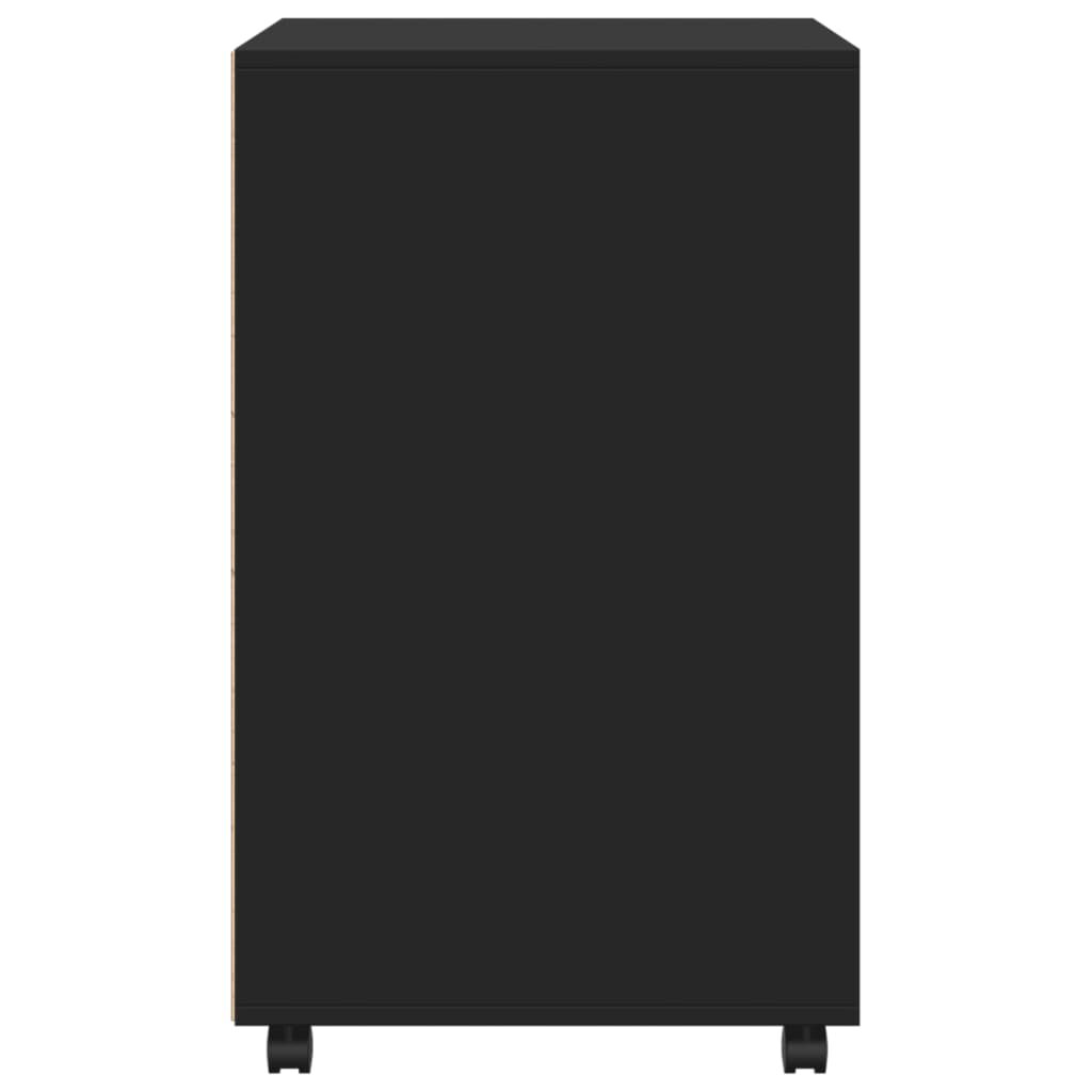 vidaXL Ντουλάπι Τροχήλατο Μαύρο 60 x 48 x 81 εκ. από Επεξ. Ξύλο