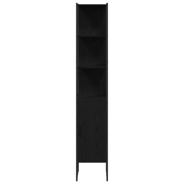 vidaXL Σετ Επίπλων Μπάνιου με ράφι 4 pcs Μαύρη δρυς 33 x 33 x 185.5 εκ