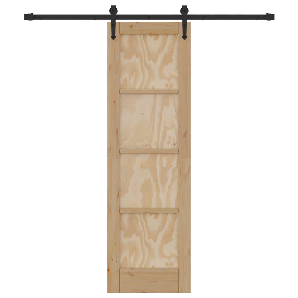 vidaXL Συρόμενη Πόρτα με Σετ Εξαρτημάτων 61x198.5 cm Μασίφ Ξύλο Πεύκου