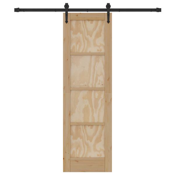 vidaXL Συρόμενη Πόρτα με Σετ Εξαρτημάτων 61x198.5 cm Μασίφ Ξύλο Πεύκου