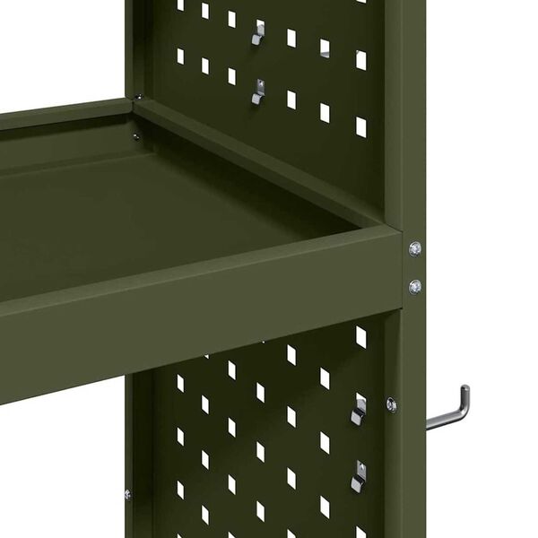 vidaXL Καρότσι εργαλείων με ράφι Λαδί 75 x 35 x 73 εκ. Κρύα χάλυβας