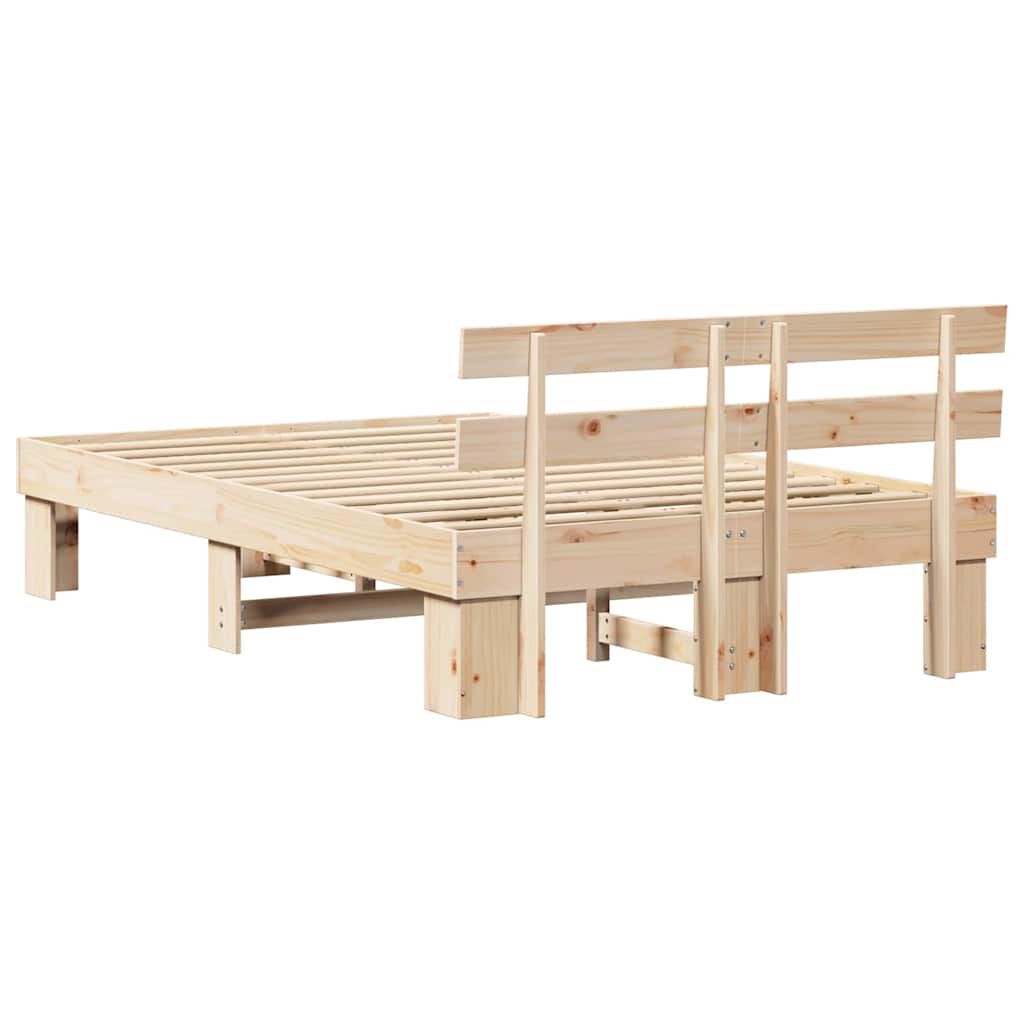 vidaXL Σκελετός Κρεβατιού Καφέ 120 x 200 cm Μασίφ ξύλο πεύκου