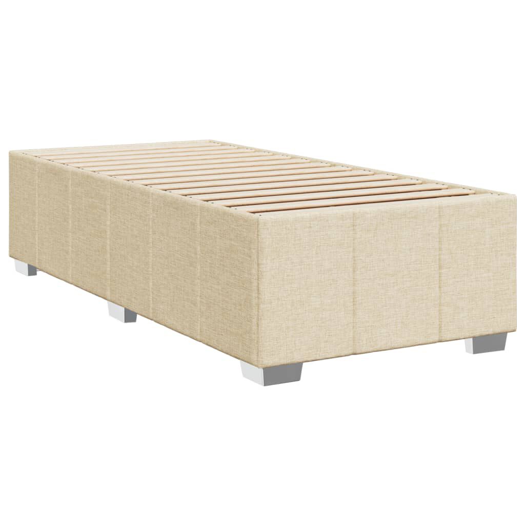 vidaXL Κρεβάτι Boxspring με Στρώμα Κρεμ 100 x 200 εκ. Υφασμάτινο