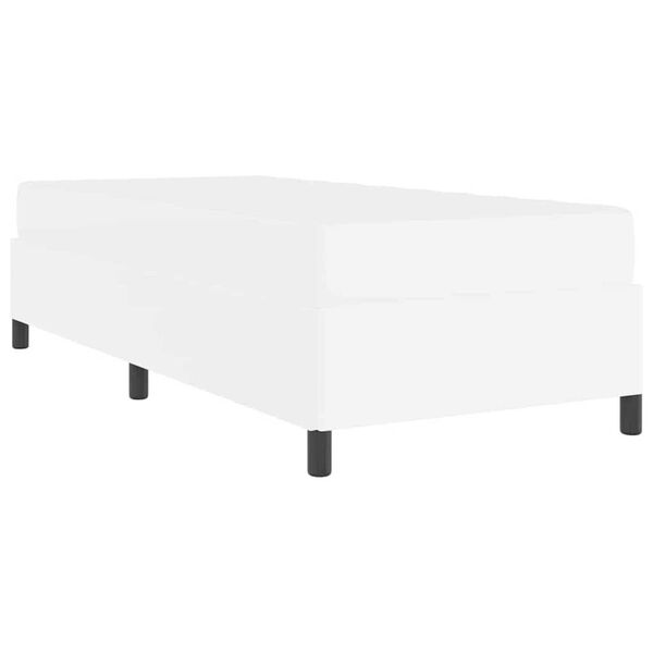 vidaXL Σκελετός κρεβατιού με στρώμα Λευκό 90 x 190 cm Τεχνητό δέρμα